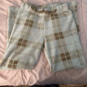 Cream and Brown Joggers with Relaxed Fit